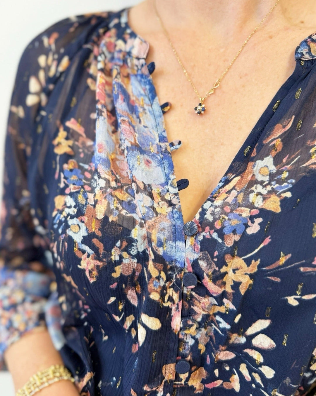 Kegan Floral Blousebutton down shirt