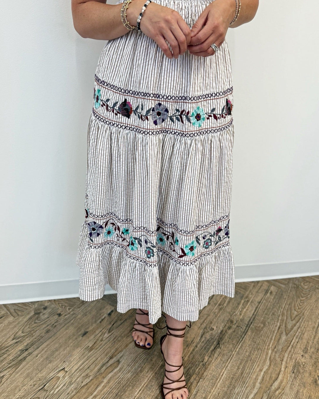 Free People Women's Kalani Striped Cotton Maxi Dress - Ivory Stripe Combo Free People Women's Kalani Striped Cotton Maxi Dress - Ivory Stripe Combo
