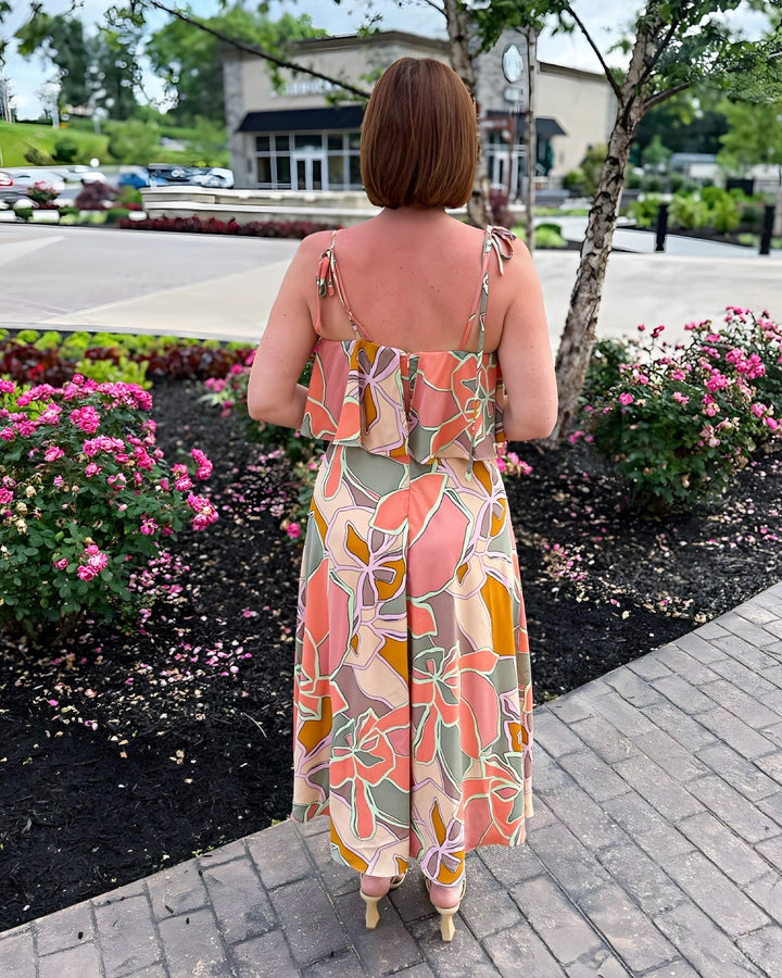 Kerrigan Printed Midi Dress with Pleat DetailDress