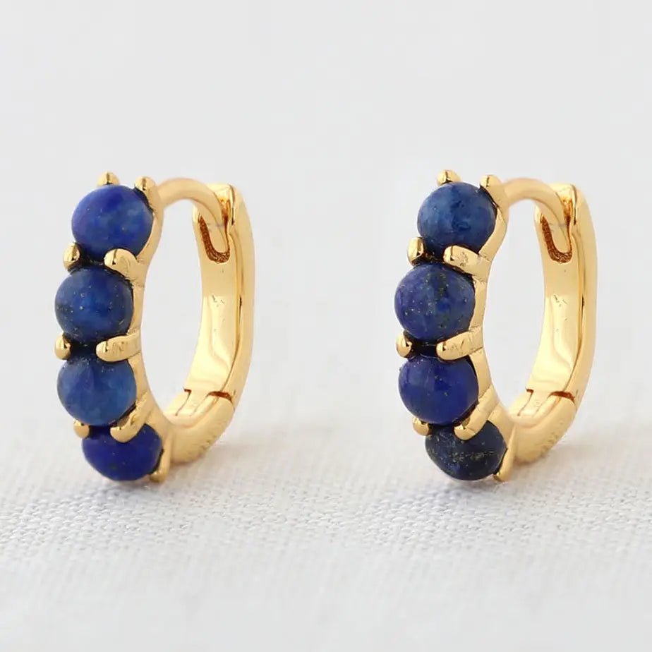 Kris Nations Blue Lapis Huggie Hoop