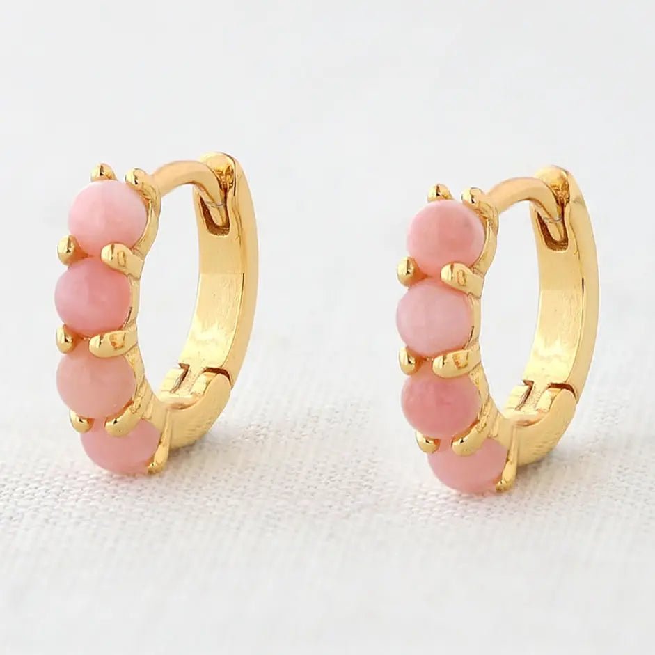 Kris Nations Pink Opal Huggie Hoopshuggie hoops