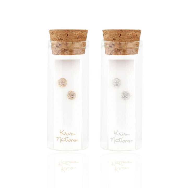 Kris Nations Round Crystal Stud EarringsE564-G
