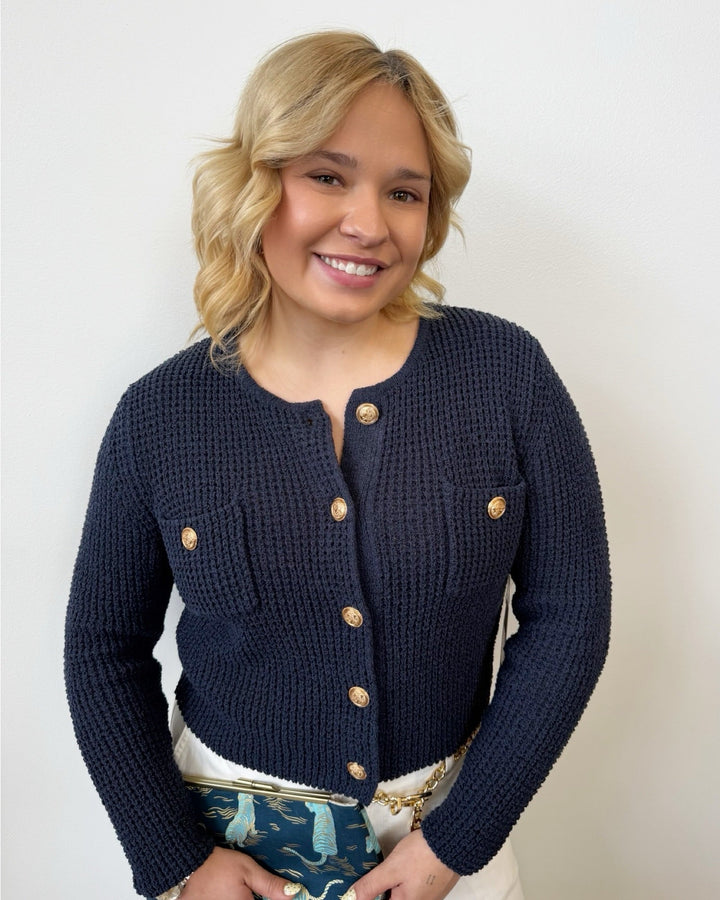 Kyla Knit Cardigan with Gold Buttonscardigan