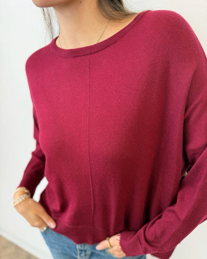 Lawson Long Sleeve Knit with Distressed Hemlinelong sleeve knit