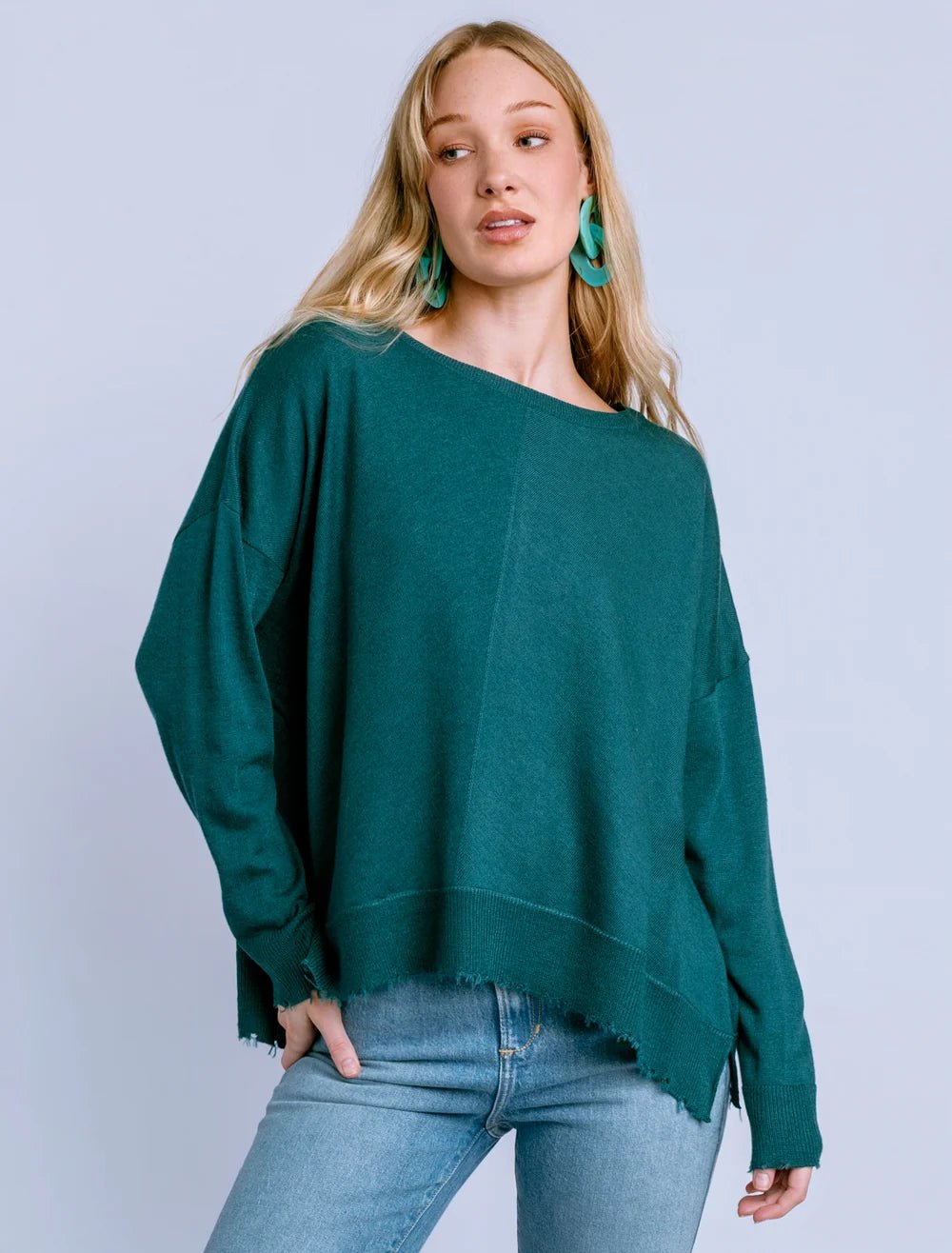 Lawson Long Sleeve Knit with Distressed Hemlinelong sleeve knit