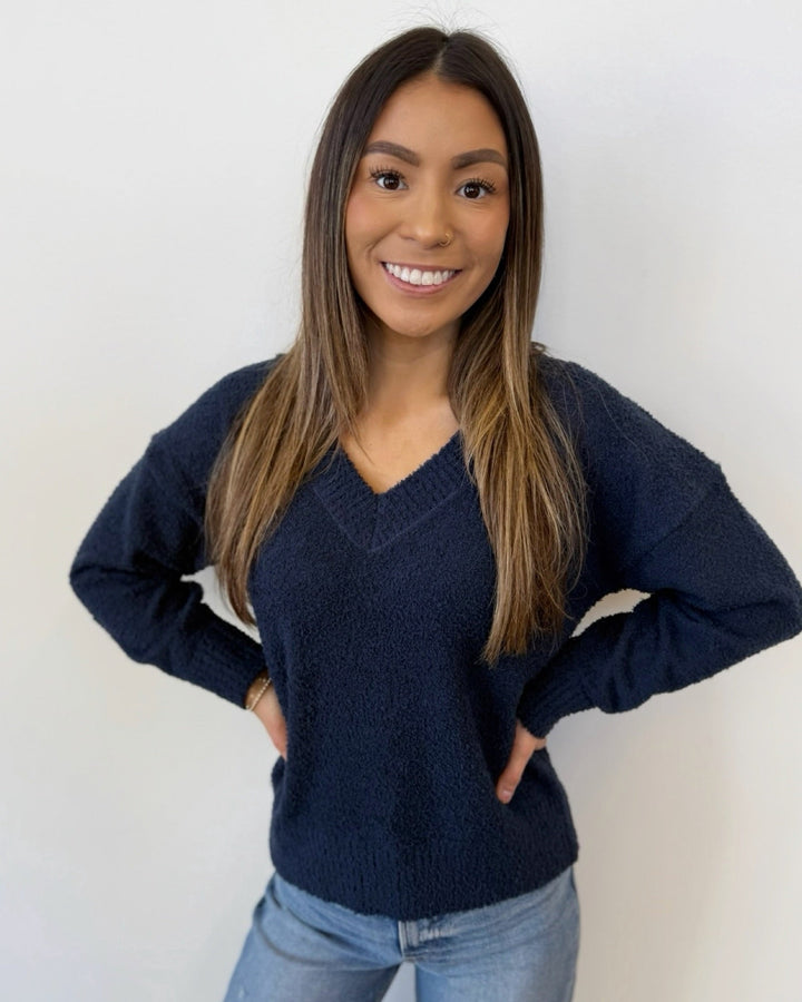 Lecia Long Sleeve V Neck Sweaterlong sleeve knit