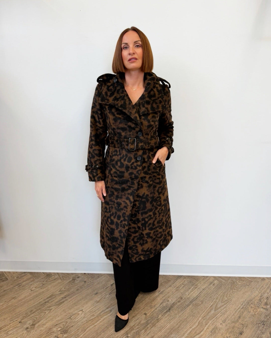 Leopard Faux Wool Utility Trench Coatjacket86476_Java_Leopard_XS