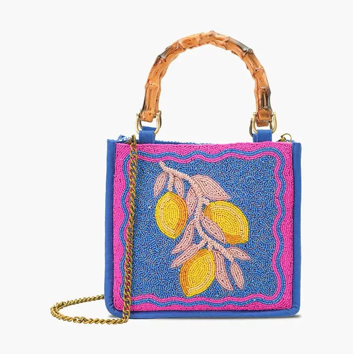Limoncello Dream Hand - Beaded Mini Totehandbag