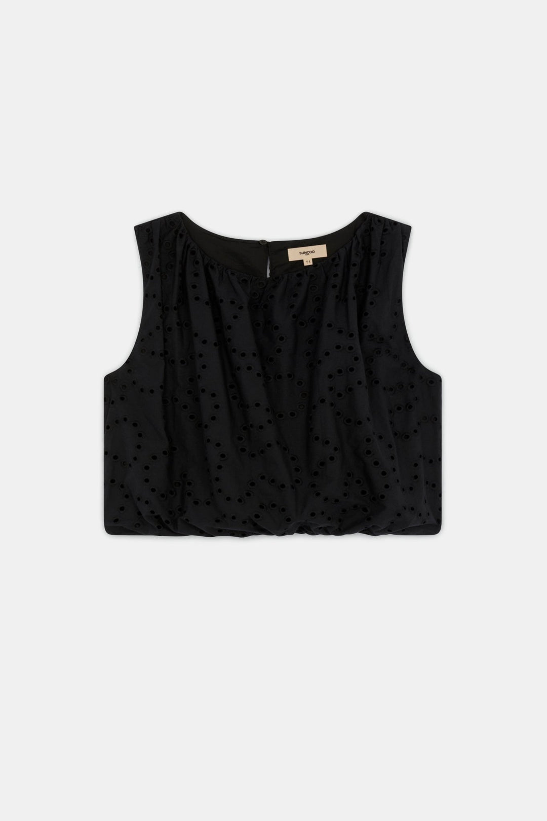 Lisa Sleeveless Eyelet Bubbled Hem Topsleeveless top