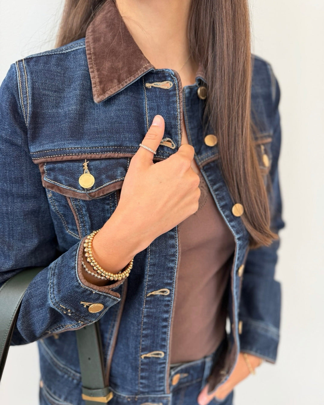 Liverpool Classic Trucker Jacket with Velvet DetailingLM1D72CHF