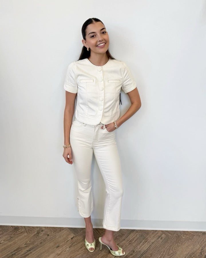Liverpool Collarless Short Sleeve Cropped JacketLM1C58QE8