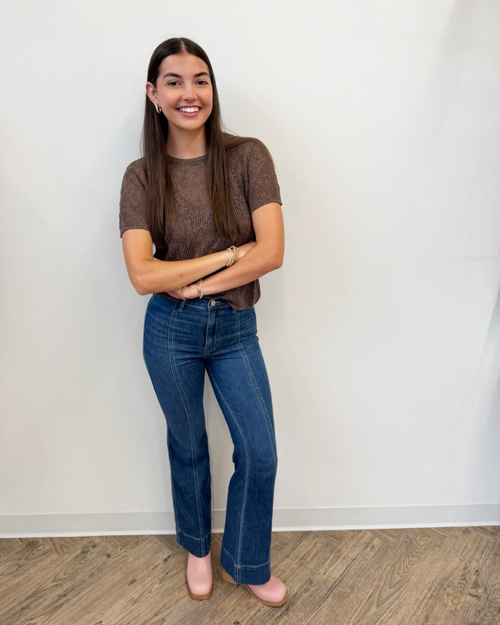 Liverpool High Rise Relaxed Bootcut Jeans with Center SeamLM4757SSL