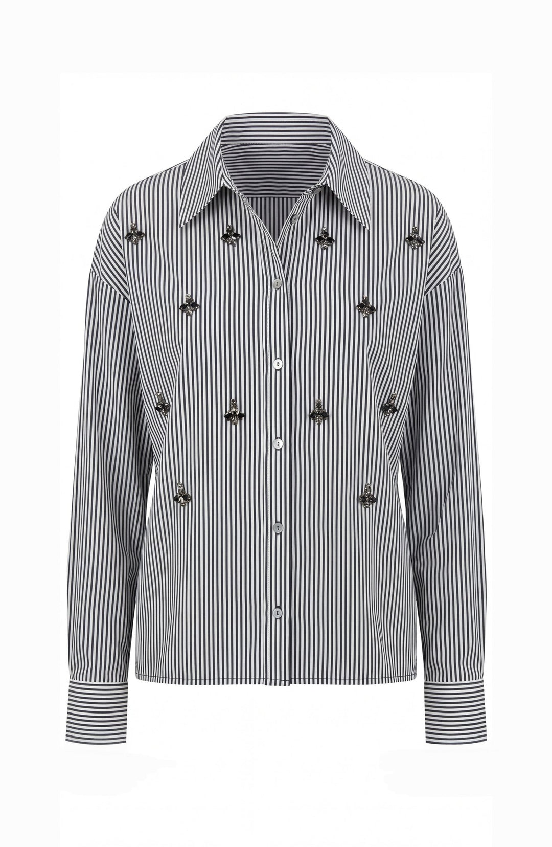 Liverpool Long Sleeve Button Front Woven Shirt with EmbellishmentsLM8L51G52