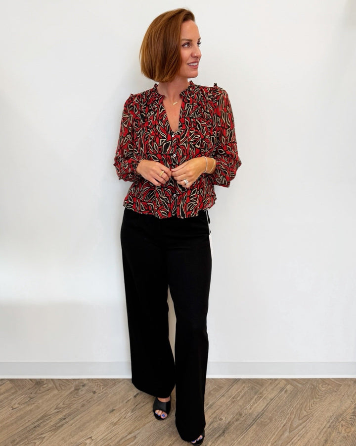 Liverpool Long Sleeve Woven Blouse with PintucksLM8L71HD4P40