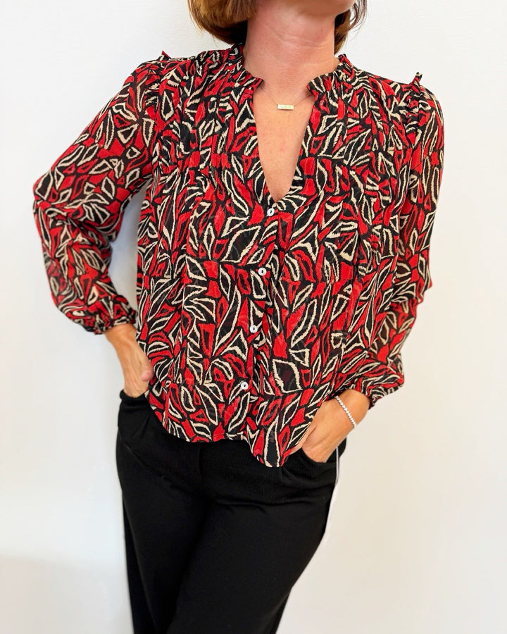 Liverpool Long Sleeve Woven Blouse with PintucksLM8L71HD4P40