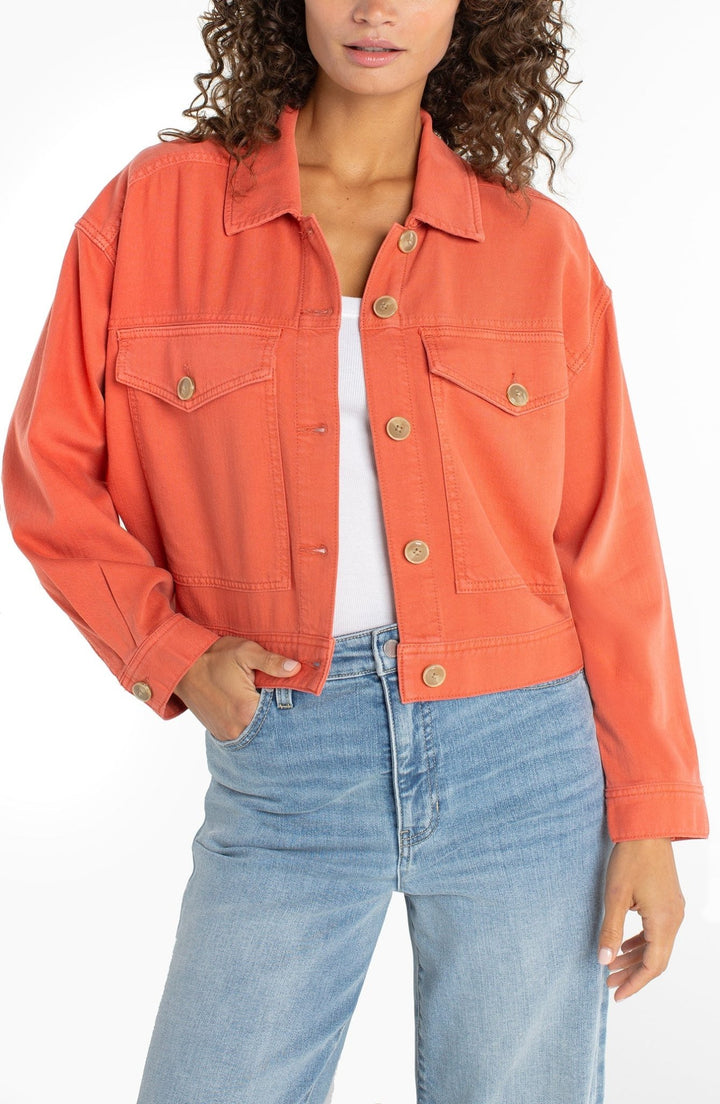 Liverpool Oversized Crop Denim JacketLM1C51QTA