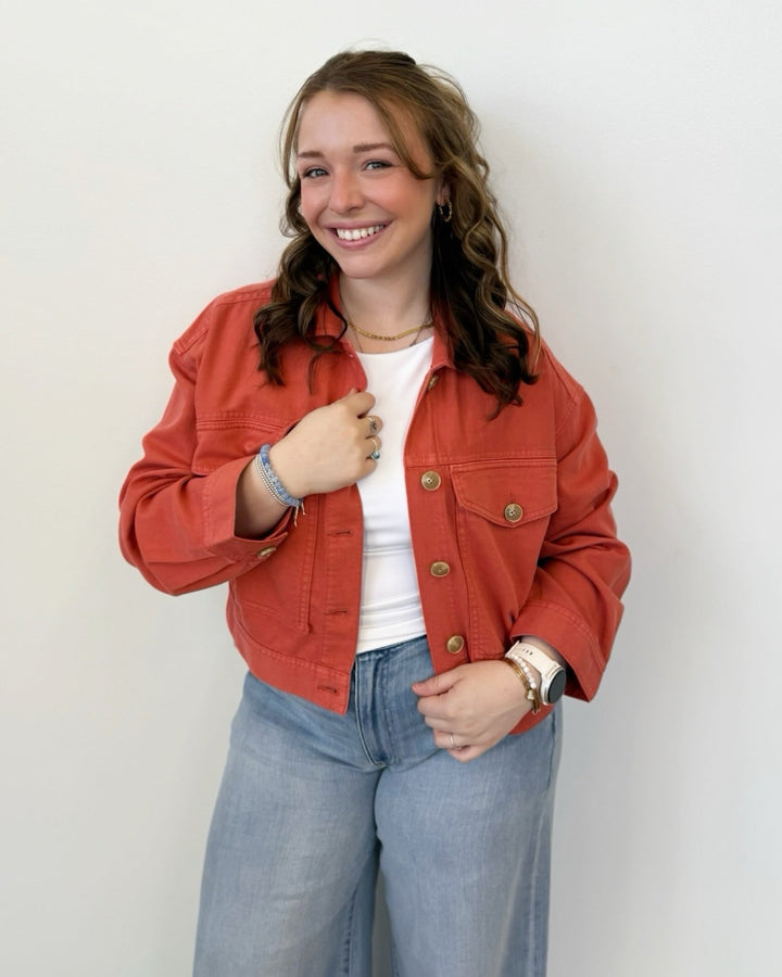 Liverpool Oversized Crop Denim JacketLM1C51QTA