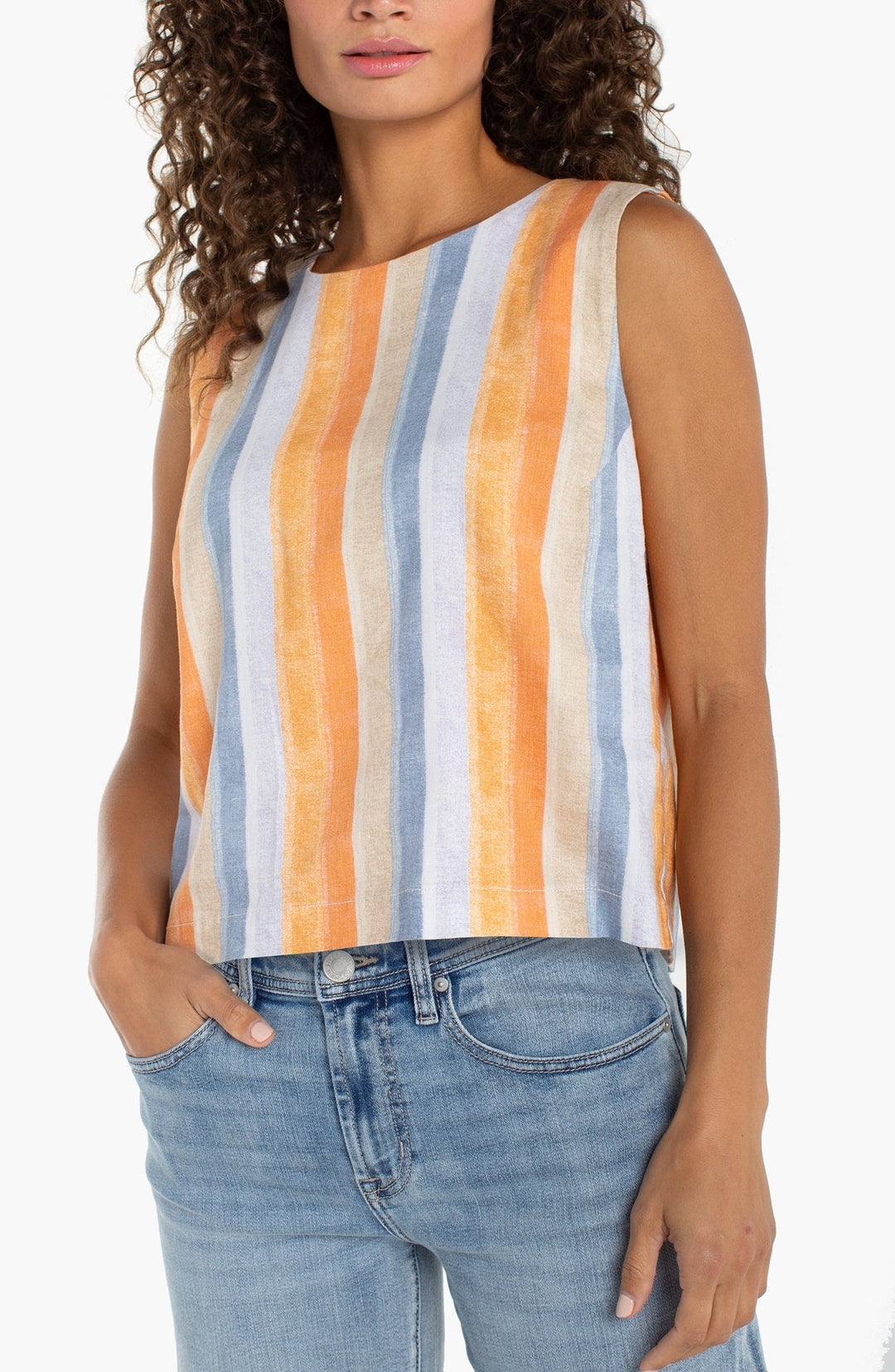 Liverpool Sleeveless Shell Top with Button BackLM8K44MLP30