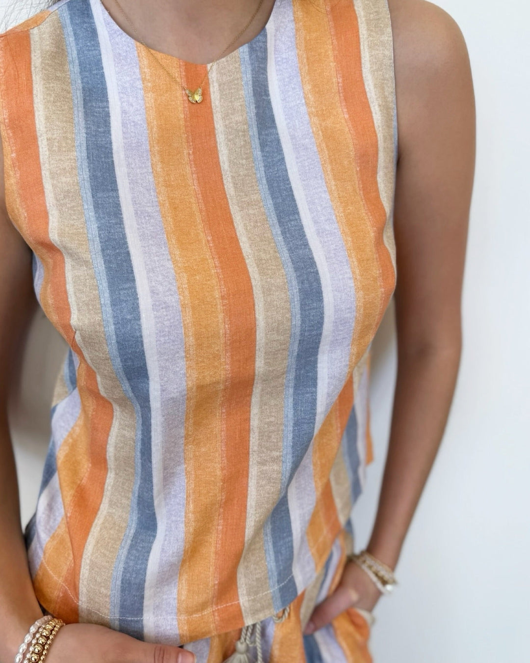 Liverpool Sleeveless Shell Top with Button BackLM8K44MLP30