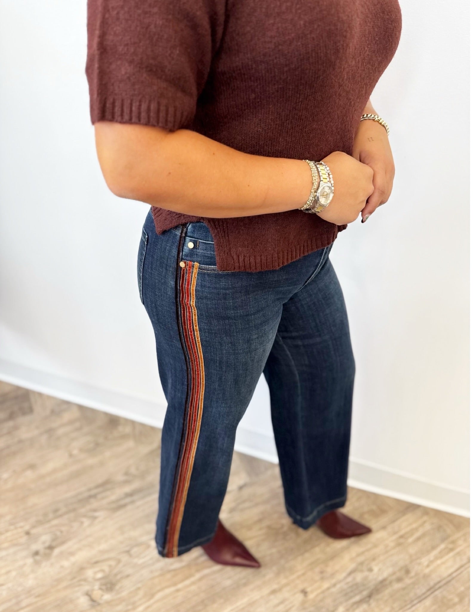 Liverpool Stride Wide Leg With Velvet Stripe
