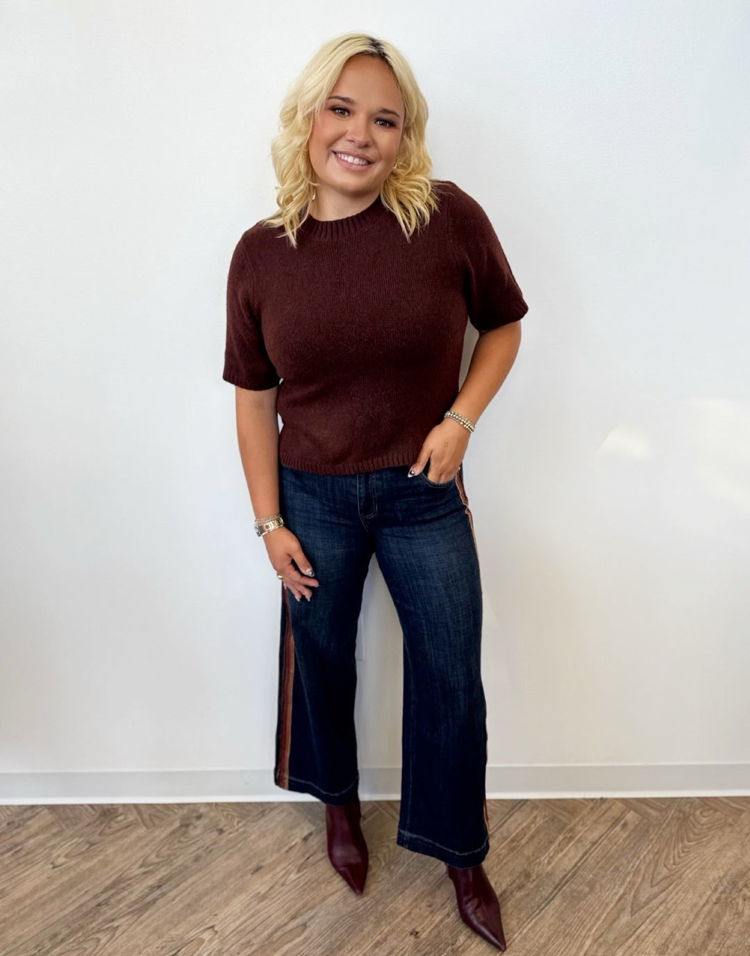 Liverpool Stride Wide Leg With Velvet Stripe