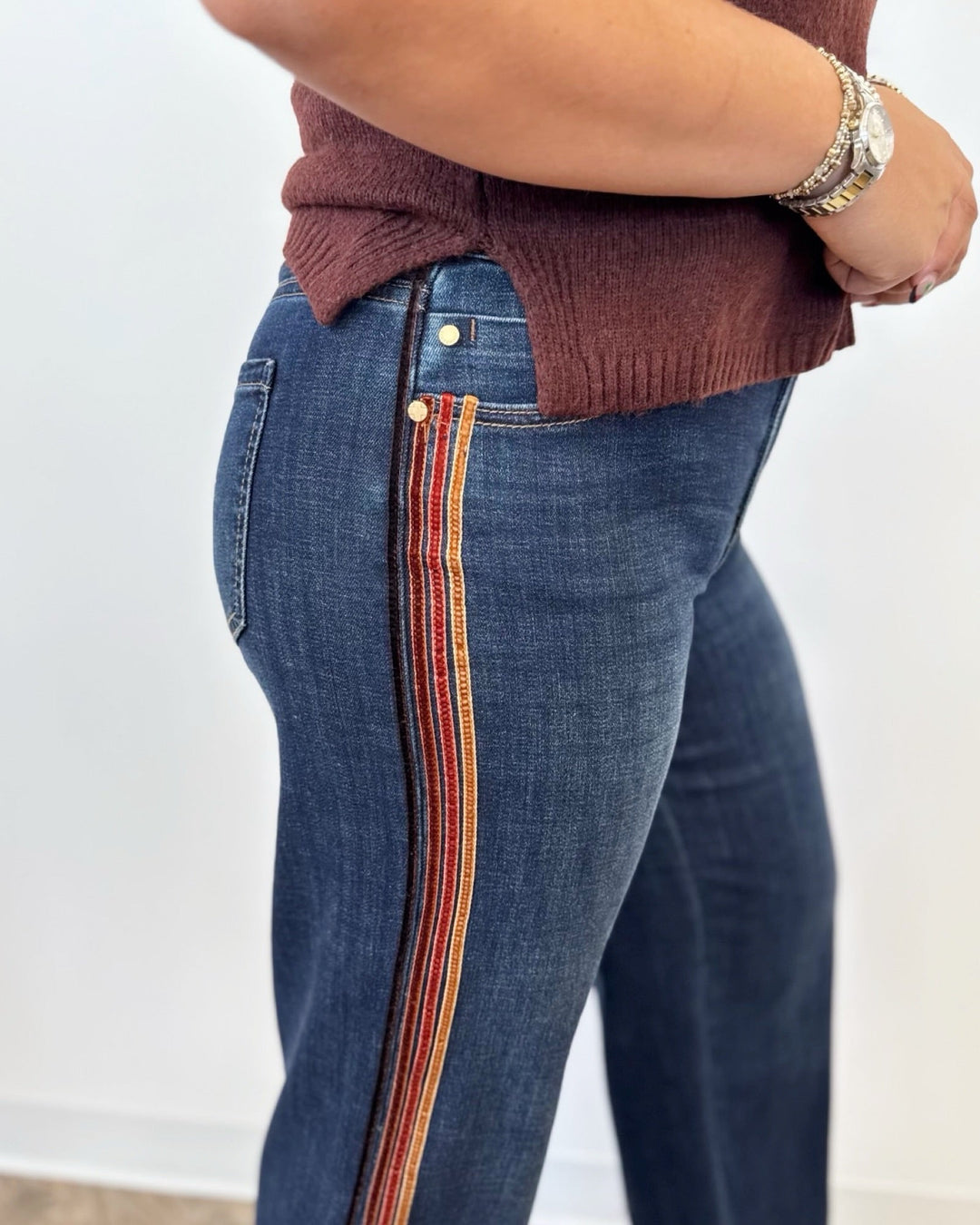 Liverpool Stride Wide Leg With Velvet Stripe