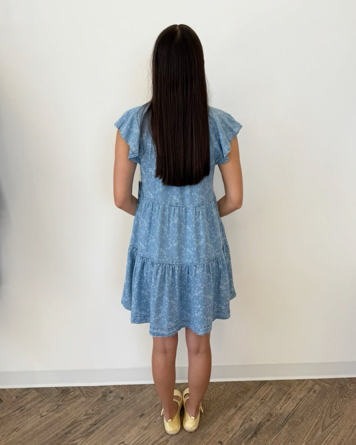 Liverpool Tiered Flutter Sleeve DressLM8A90TLQ