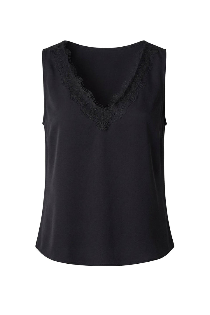 Liverpool V-Neck Woven Tank with Lace TrimLM8M20PS6
