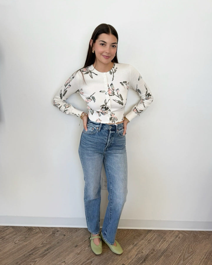 Lotte Floral Print Cropped Cardigancardigan