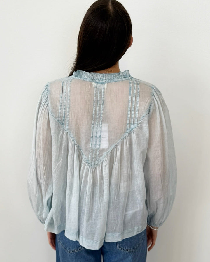 Lovana Chambray Long Sleeve Blouselong sleeve blouse