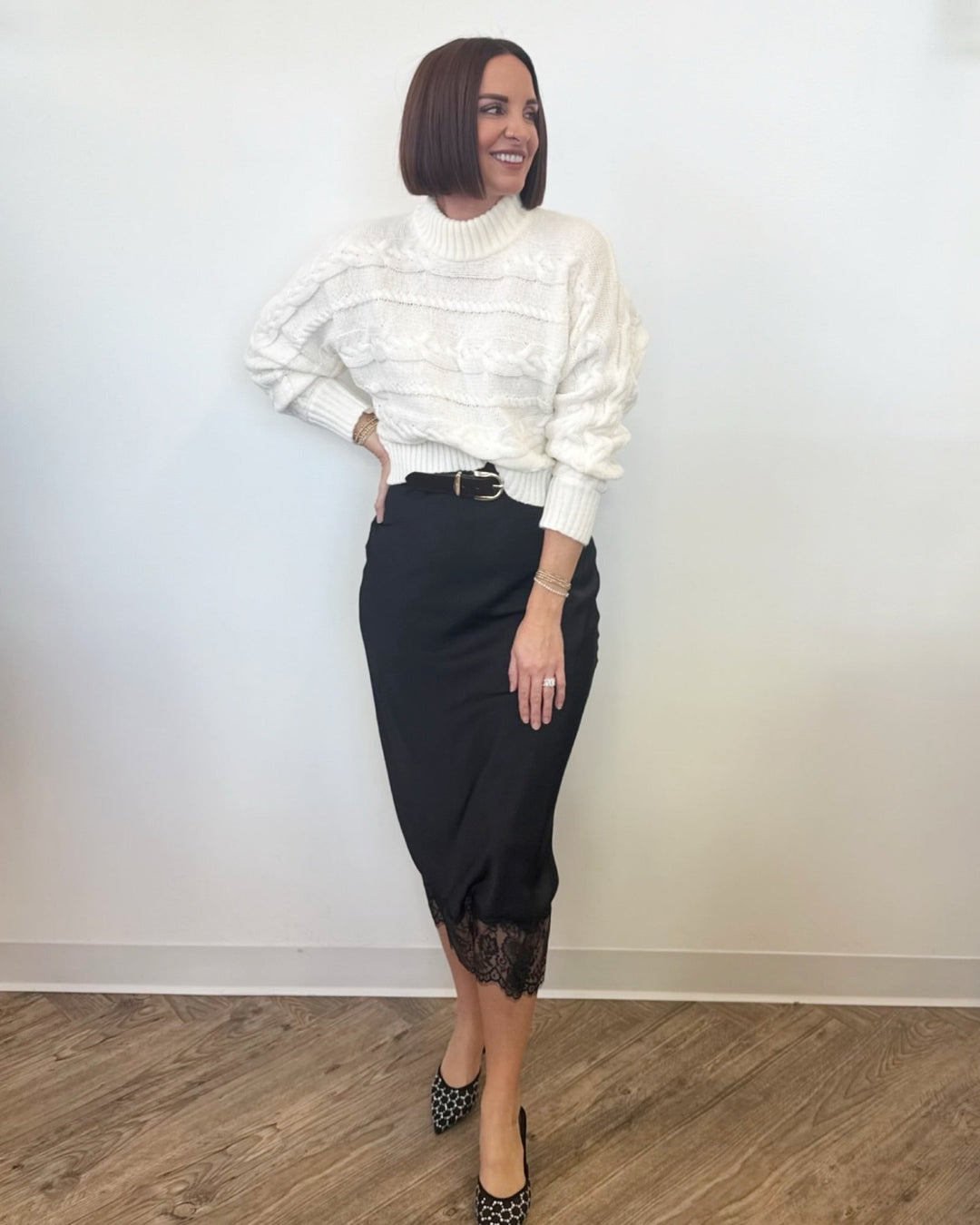 Lumi Cropped Cable Sweatersweater