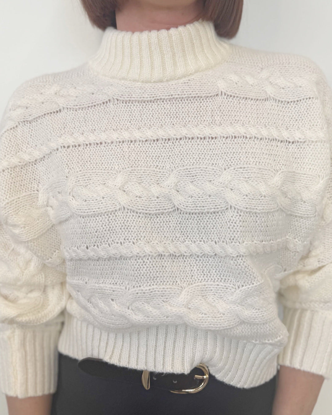 Lumi Cropped Cable Sweatersweater
