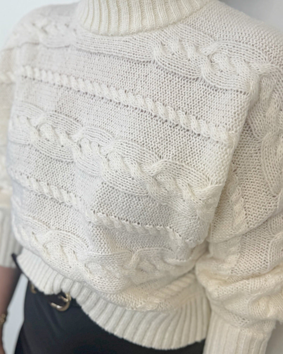 Lumi Cropped Cable Sweatersweater