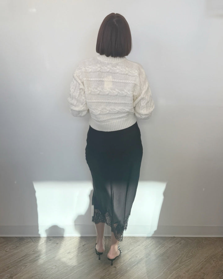 Lumi Cropped Cable Sweatersweater