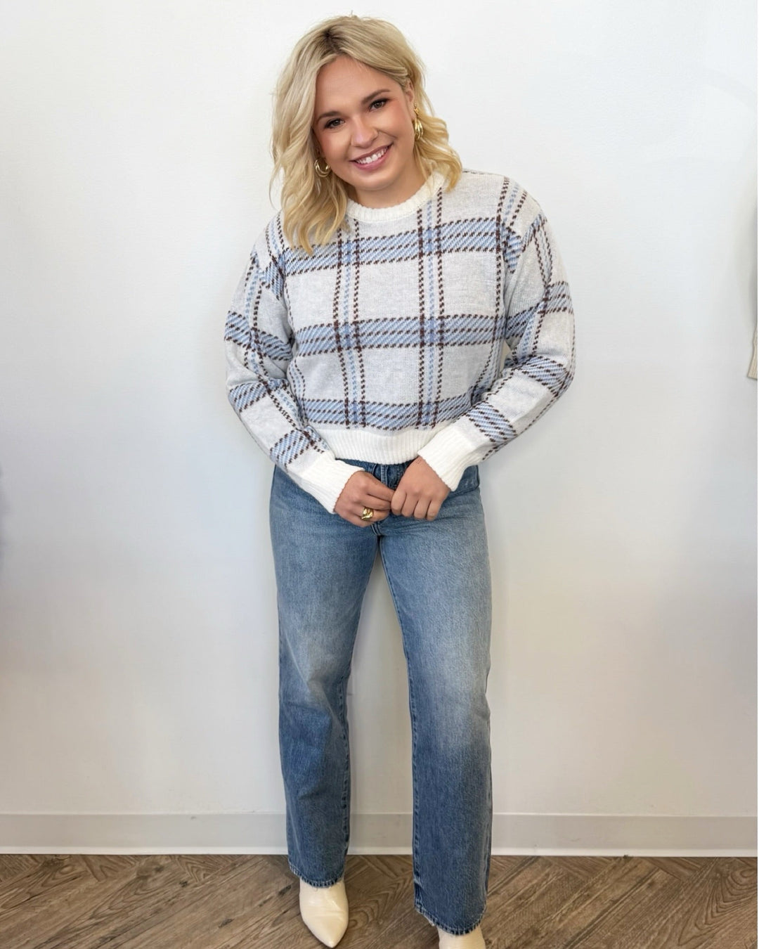 Mable Windowpane Plaid SweaterSweater