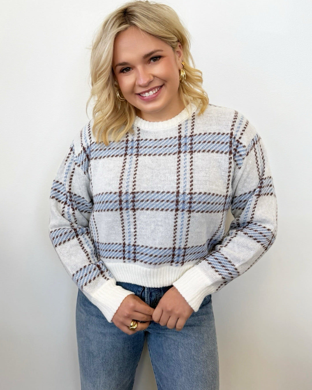 Mable Windowpane Plaid SweaterSweater