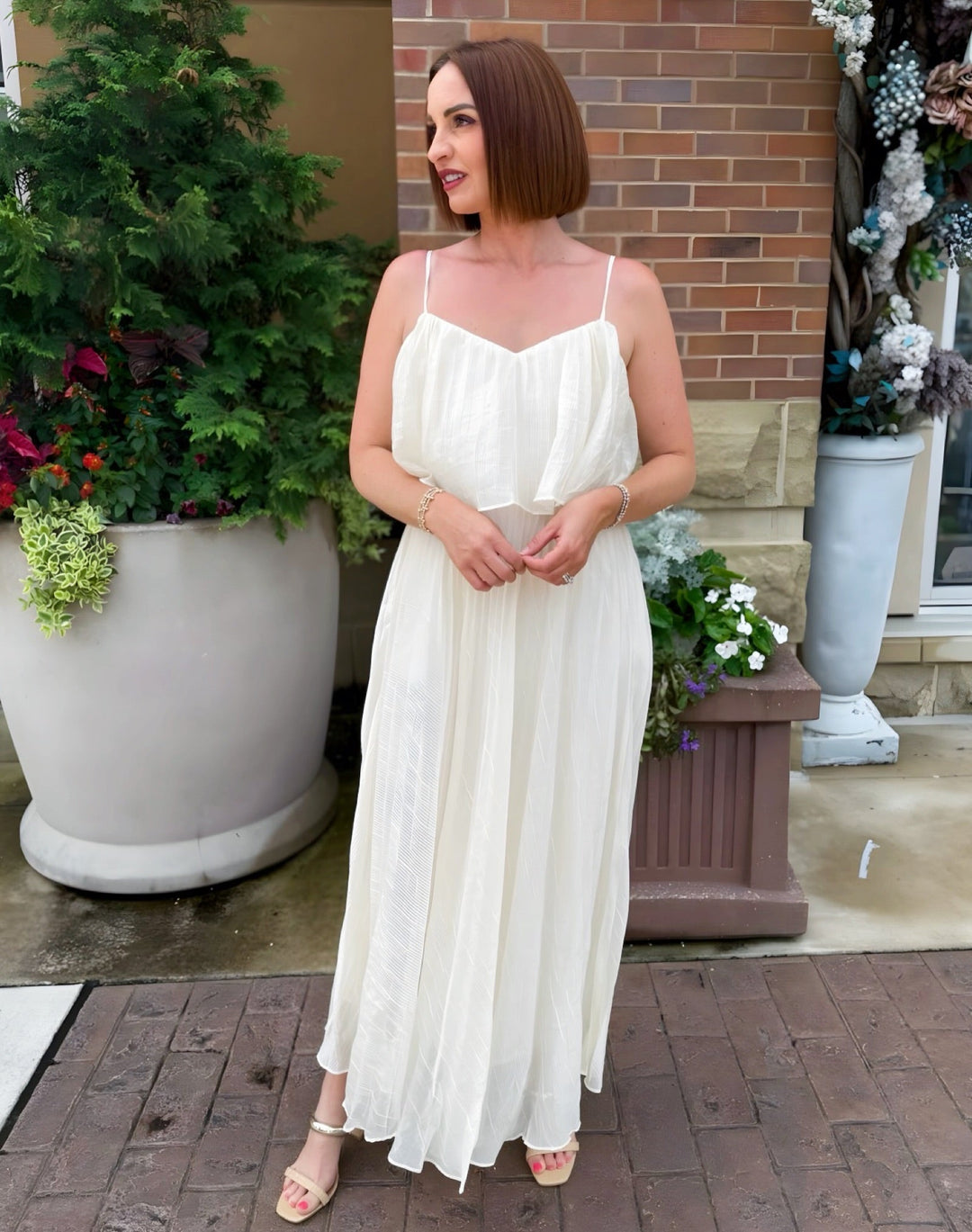 Macie Pleated Midi DressDress