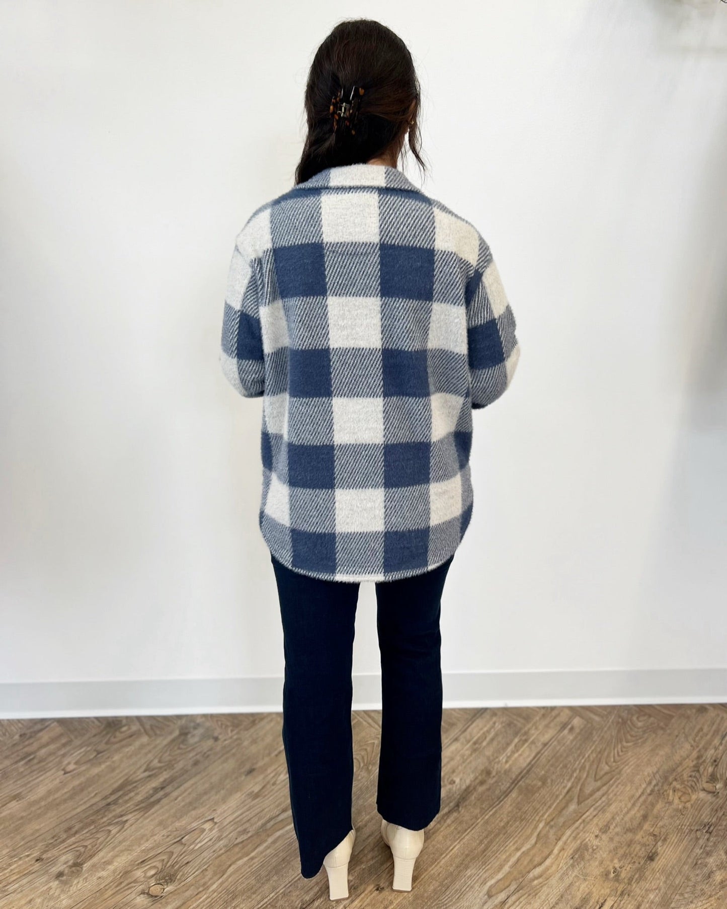 Maiko Plaid Knit Trucker JacketJacket