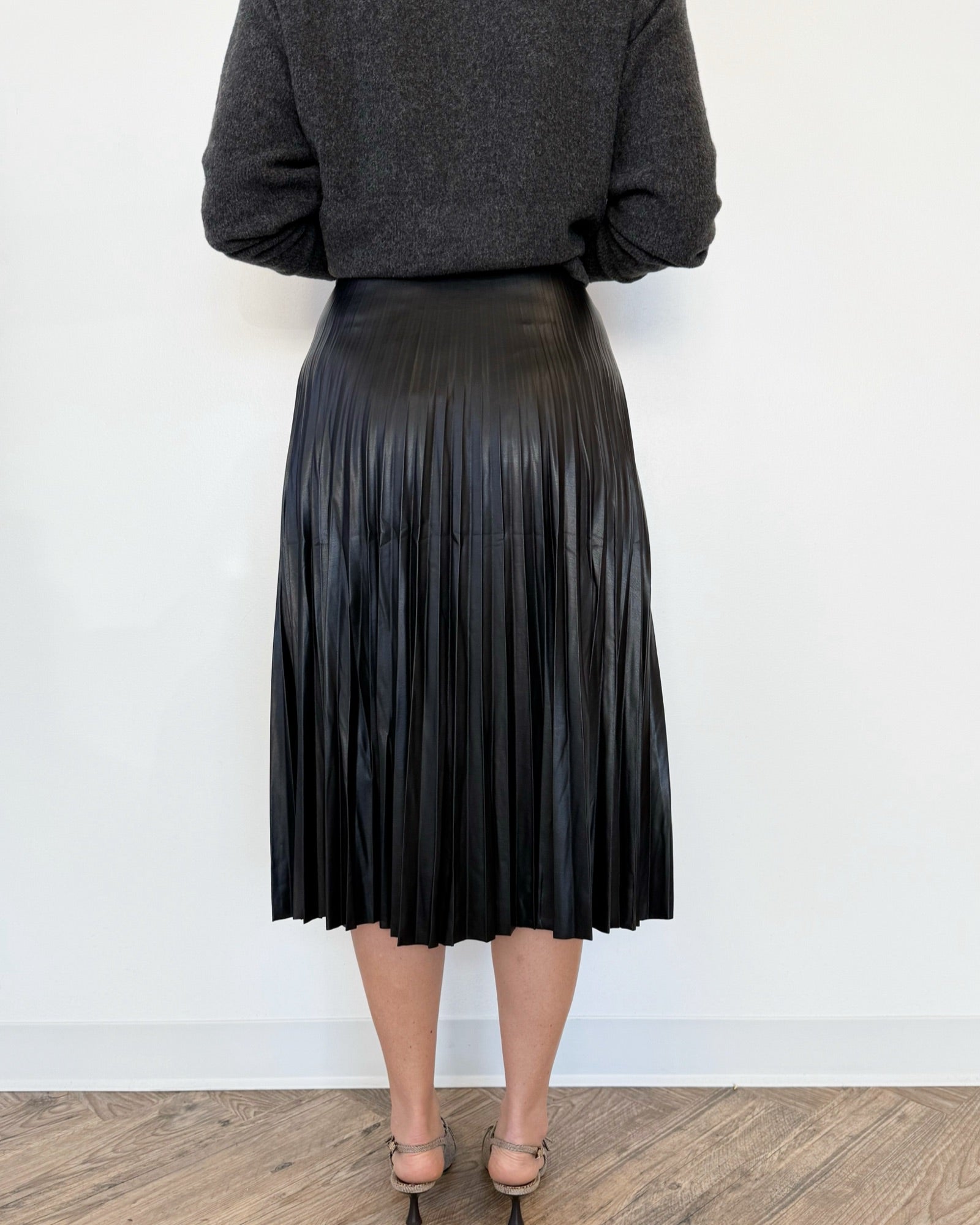 Maisel Pleated Faux Leather Skirtskirt