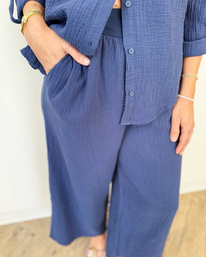 Marcello Pull on Wide Leg Gauze Pantpull on pant