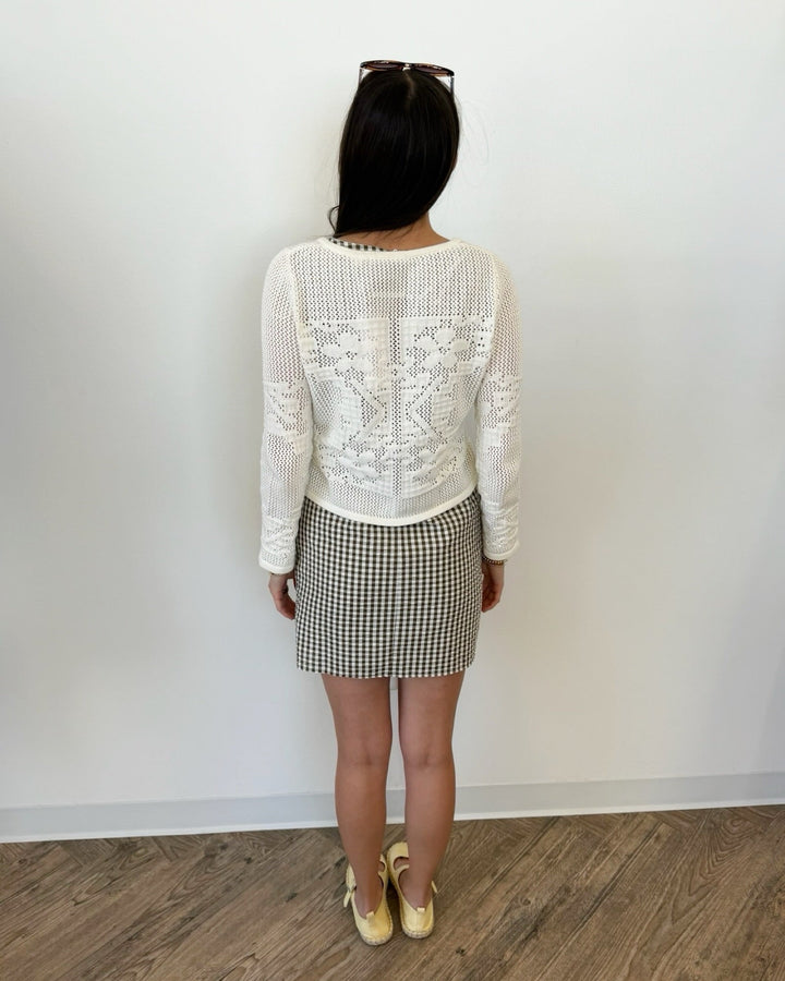 Marigold Mesh Stitch Sweater Jacketlong sleeve knit