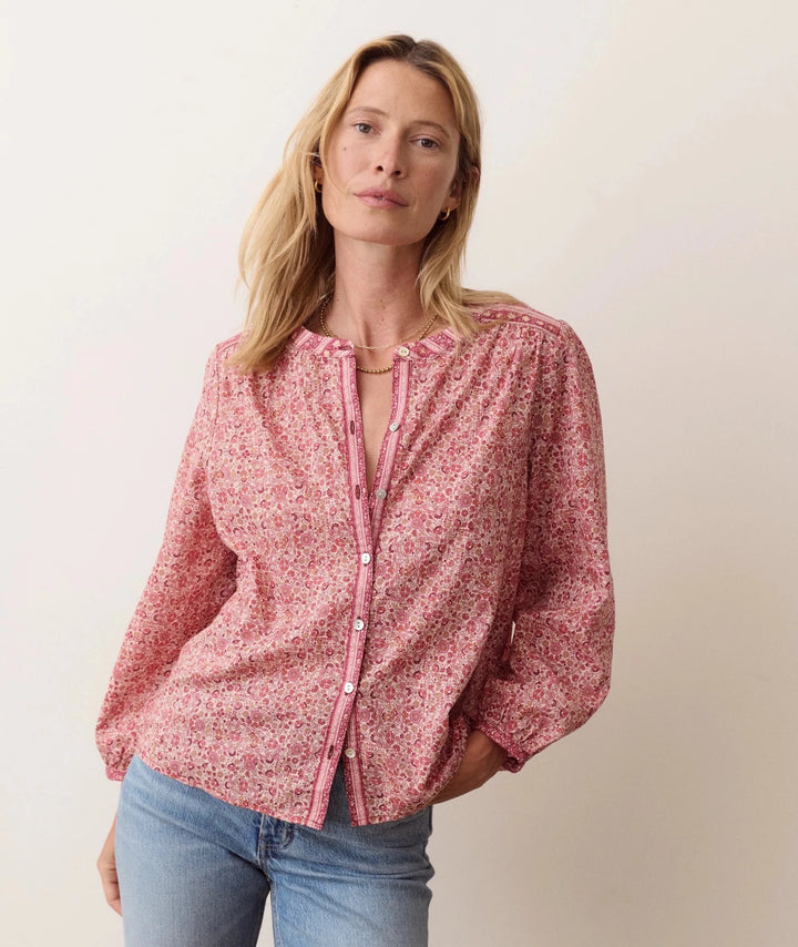 Marine Layer Vivian Button Through Blouselong sleeve blouse