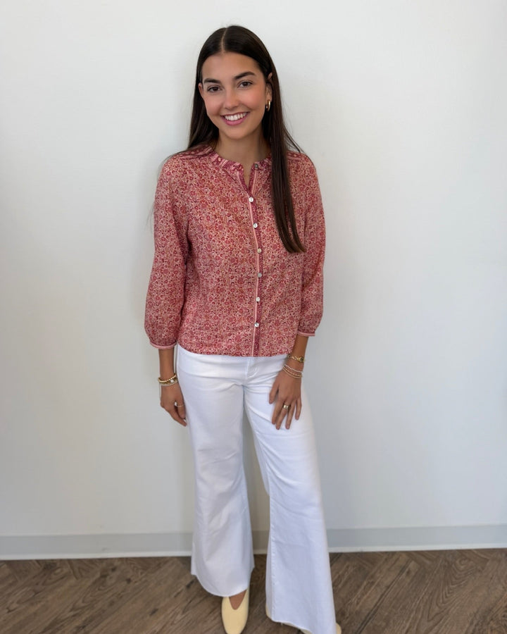 Marine Layer Vivian Button Through Blouselong sleeve blouse