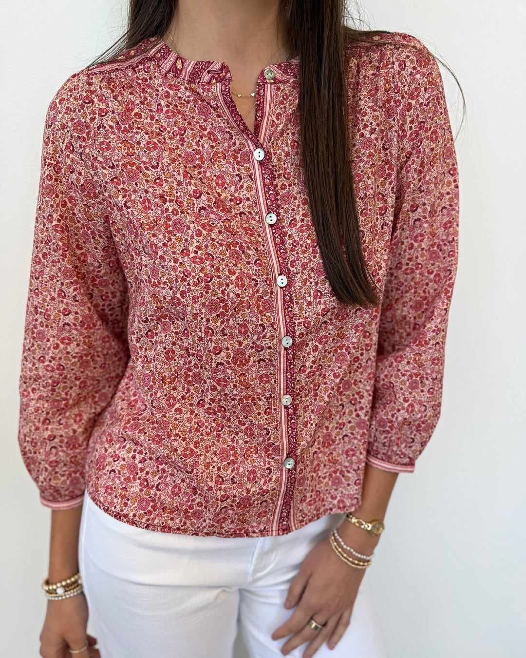 Marine Layer Vivian Button Through Blouselong sleeve blouse