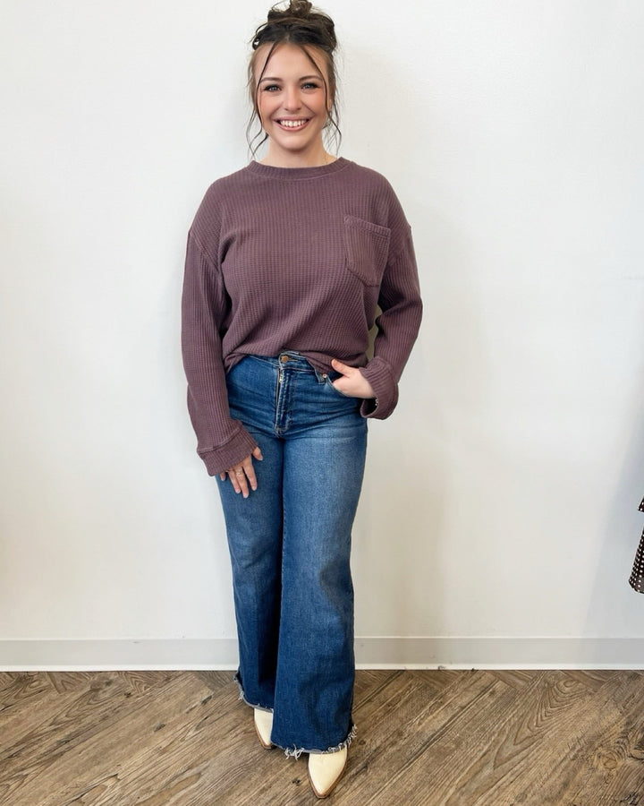 Melbourne Long Sleeve Waffle Knit TopTop