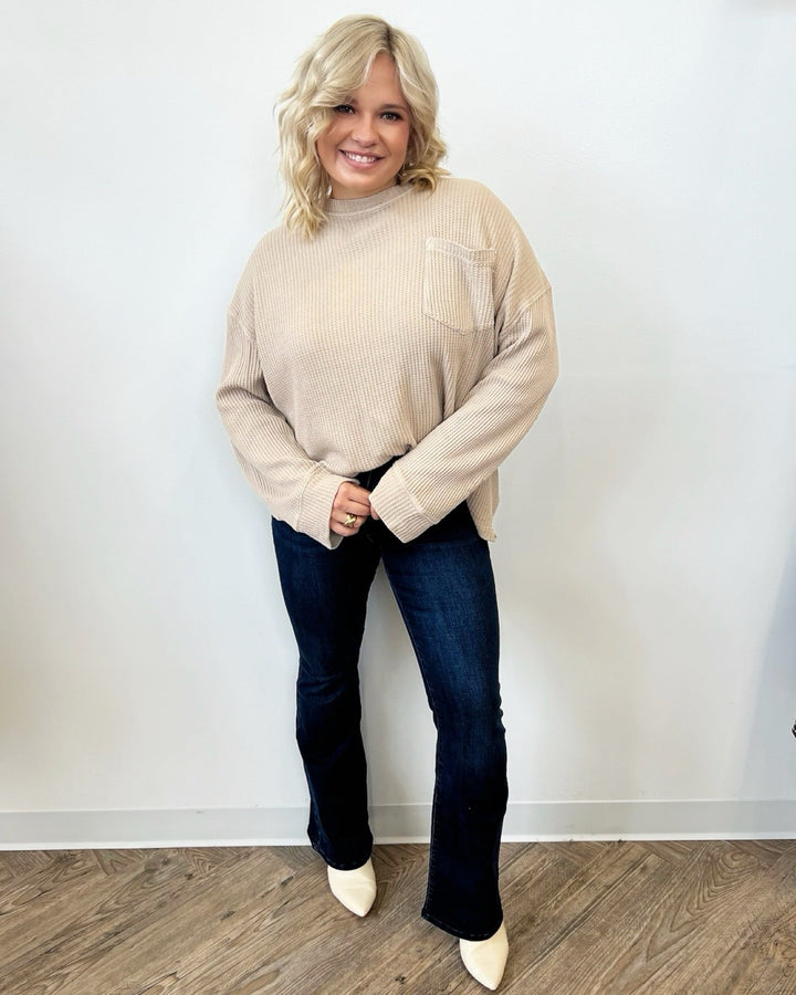 Melbourne Long Sleeve Waffle Knit TopTop