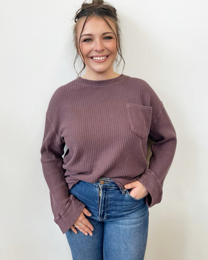 Melbourne Long Sleeve Waffle Knit TopTop
