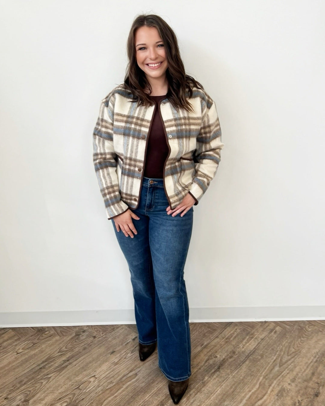Mira Plaid Cropped CoatJacket