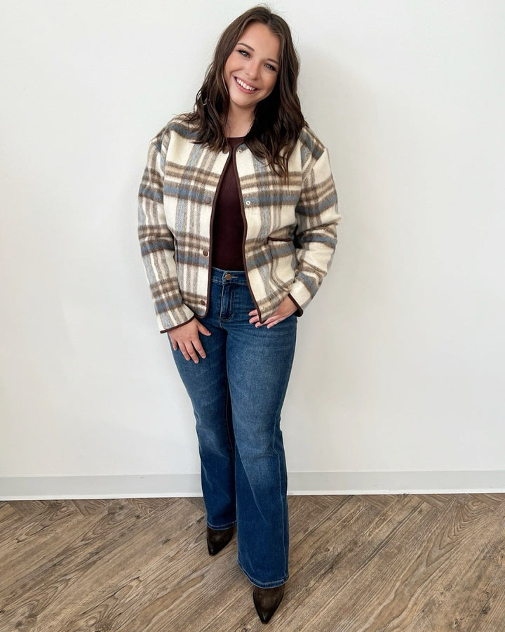 Mira Plaid Cropped CoatJacket