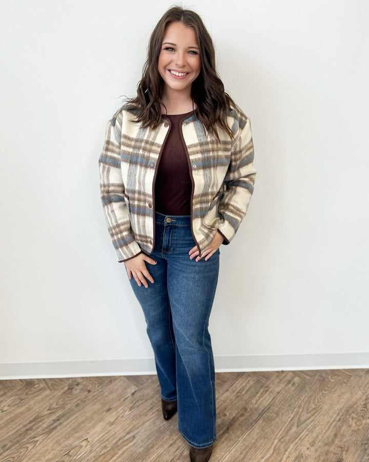 Mira Plaid Cropped CoatJacket